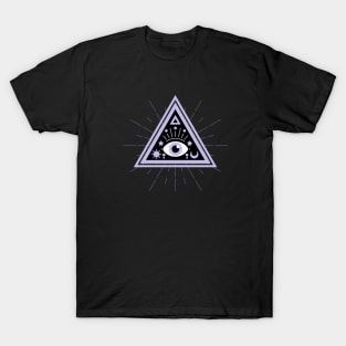 All Seeing eye Purple Black T-Shirt